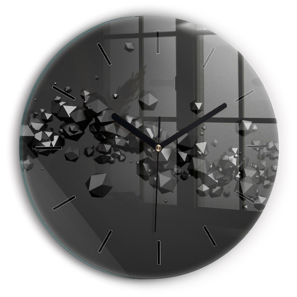 Horloge ronde Abstraction noire