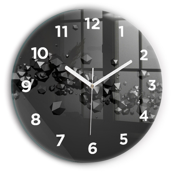 Horloge ronde Abstraction noire