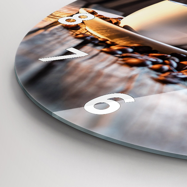 Horloge ronde Une tasse de café