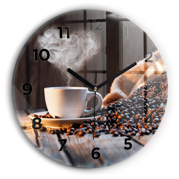 Horloge ronde Une tasse de café