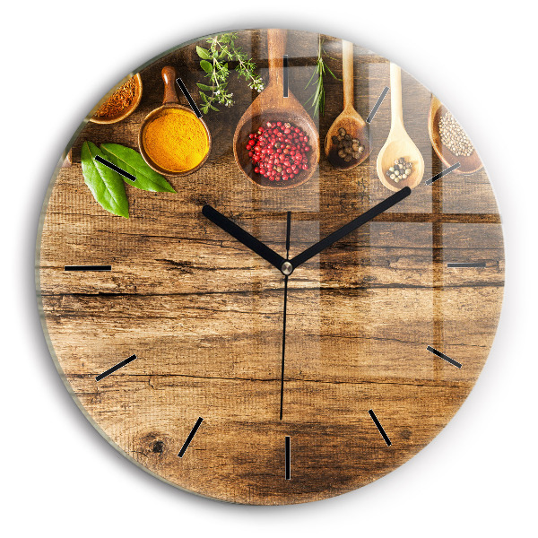 Horloge ronde 'Cuillères d''épices'