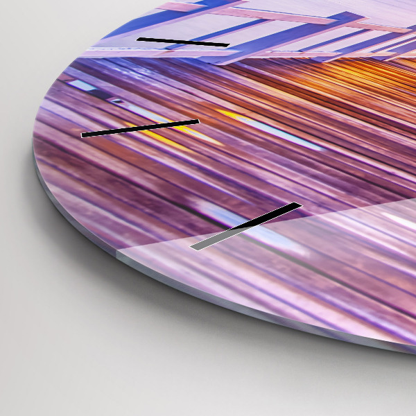 Horloge ronde Le pont du port le soir