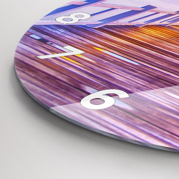 Horloge ronde Le pont du port le soir