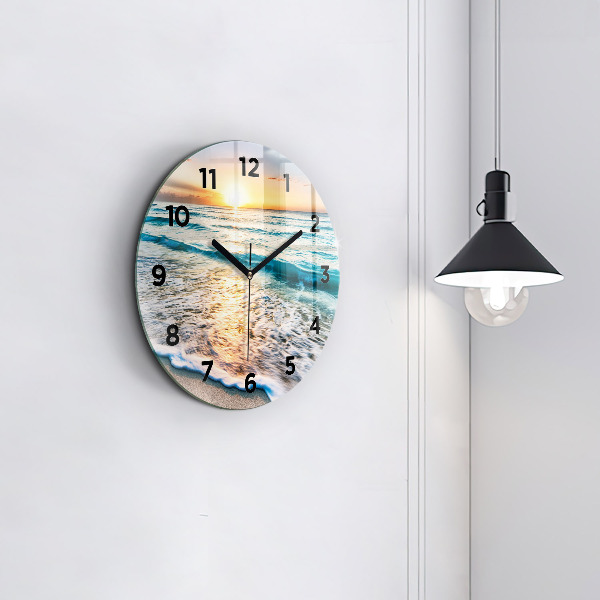 Horloge ronde Plage, mer et sable