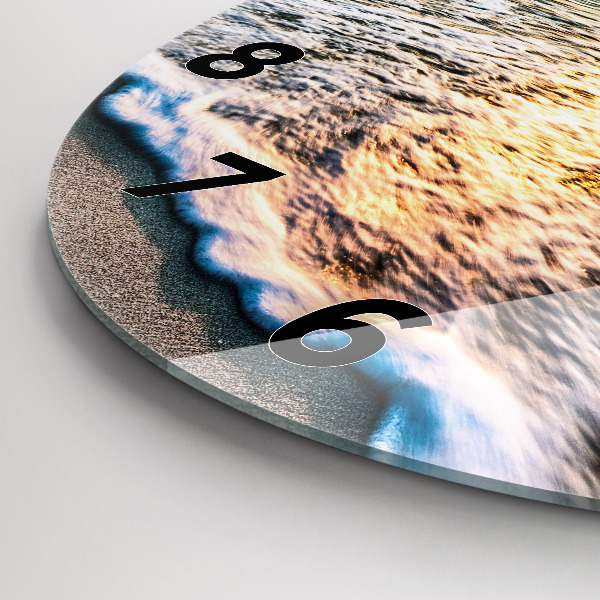 Horloge ronde Plage, mer et sable