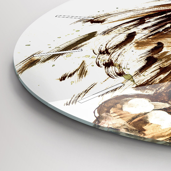 Horloge ronde 'Illustration d''un lion brun'