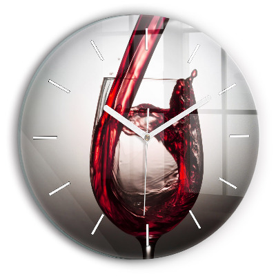 Horloge ronde Un verre de vin
