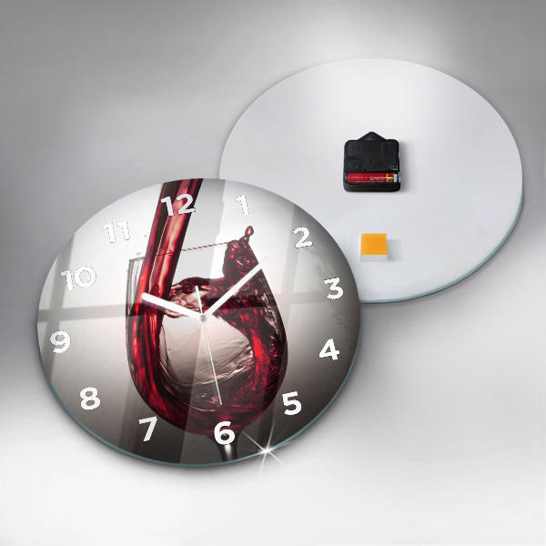 Horloge ronde Un verre de vin