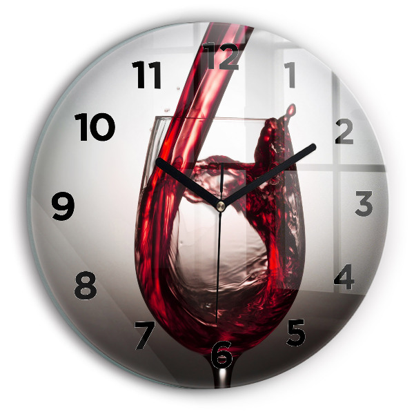 Horloge ronde Un verre de vin