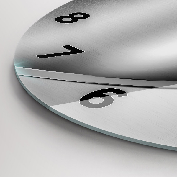 Pendule murale ronde Abstraction en métal gris