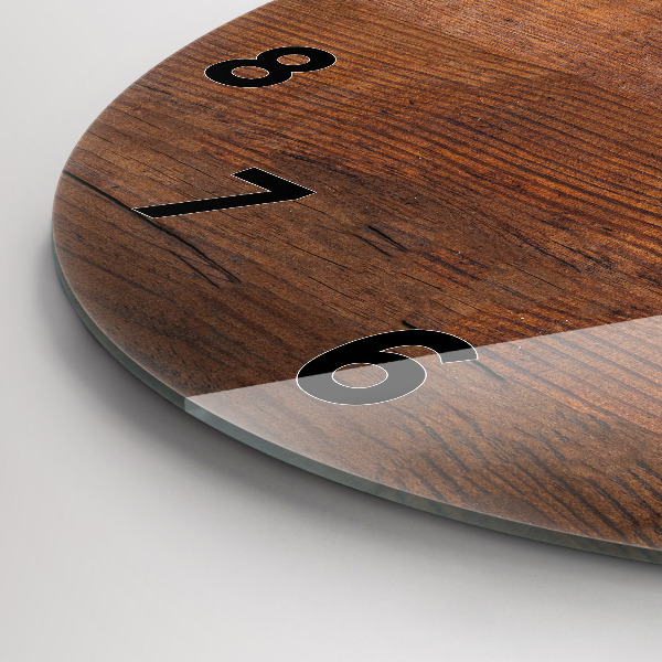 Pendule murale ronde Vieux bois