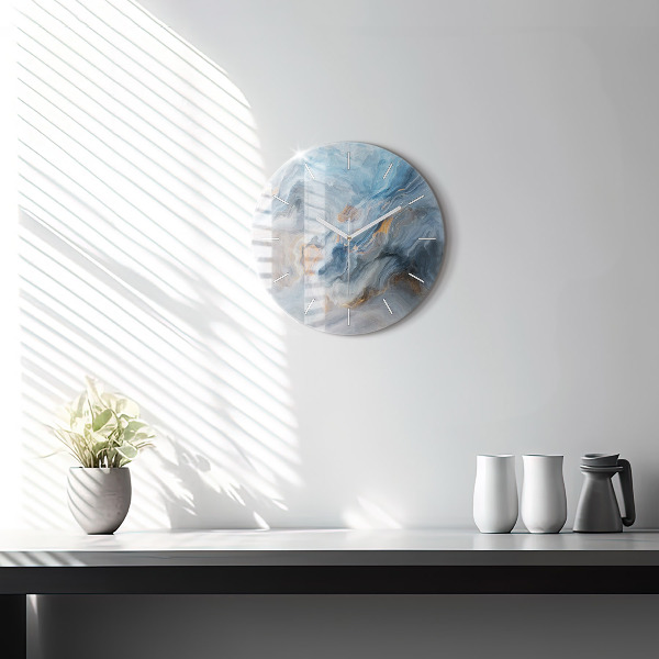 Pendule murale ronde Motif en marbre