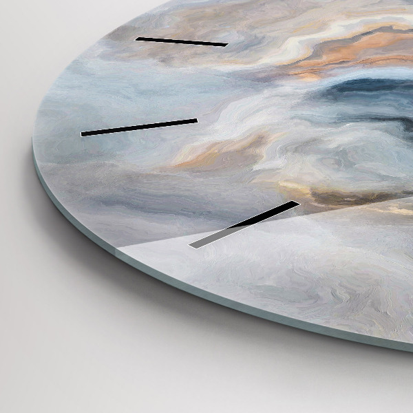 Pendule murale ronde Motif en marbre