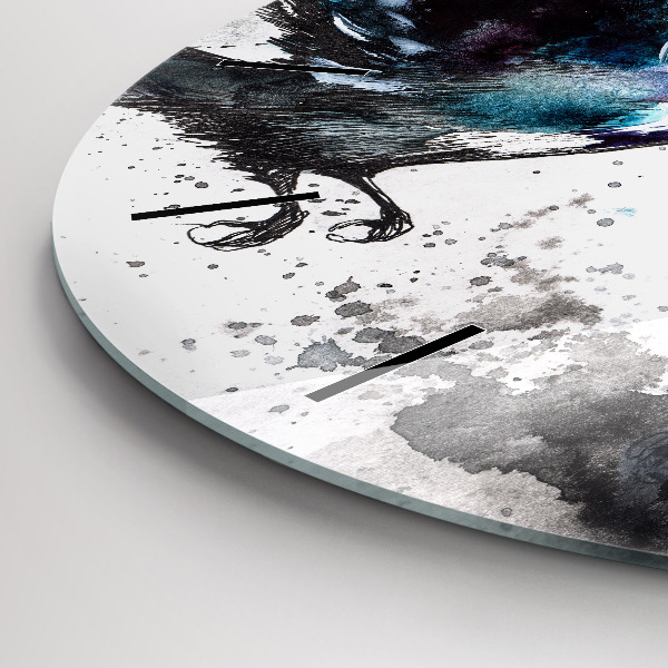 Horloge ronde Oiseaux peints