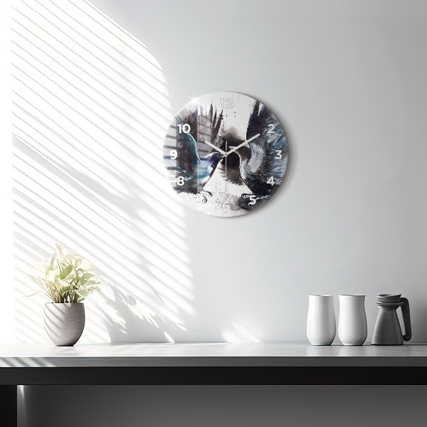 Horloge ronde Oiseaux peints