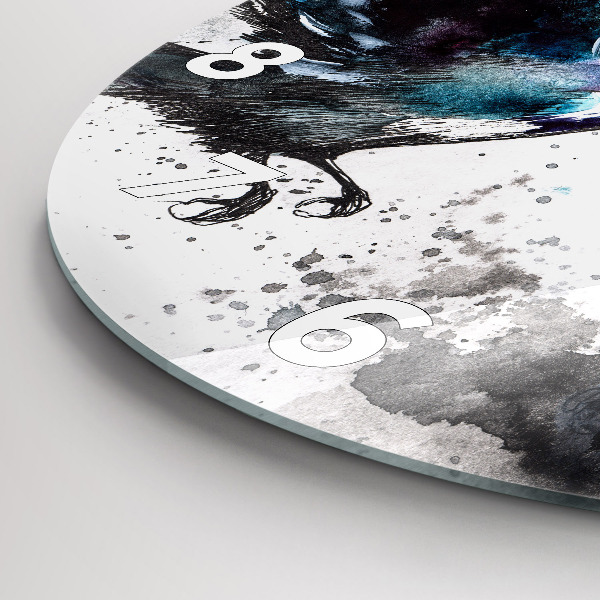 Horloge ronde Oiseaux peints