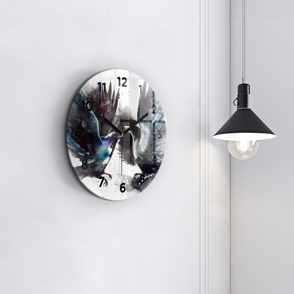 Horloge ronde Oiseaux peints