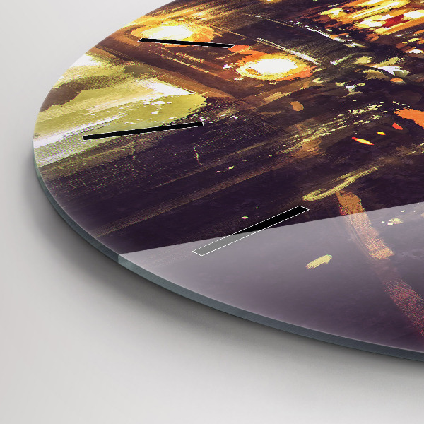 Horloge ronde Ville peinte