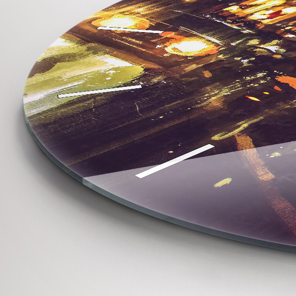 Horloge ronde Ville peinte