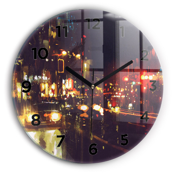 Horloge ronde Ville peinte