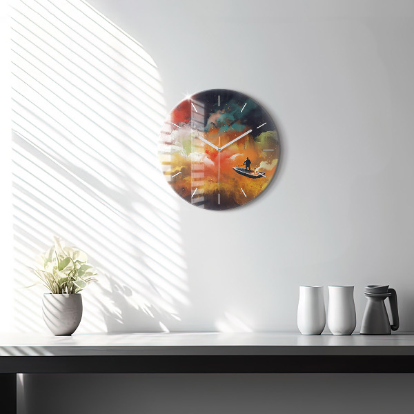 Horloge ronde Peinture abstraite