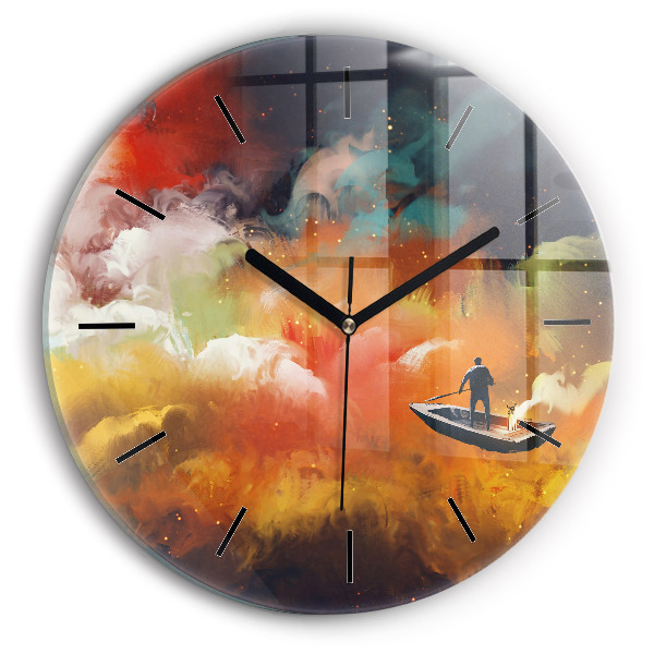 Horloge ronde Peinture abstraite