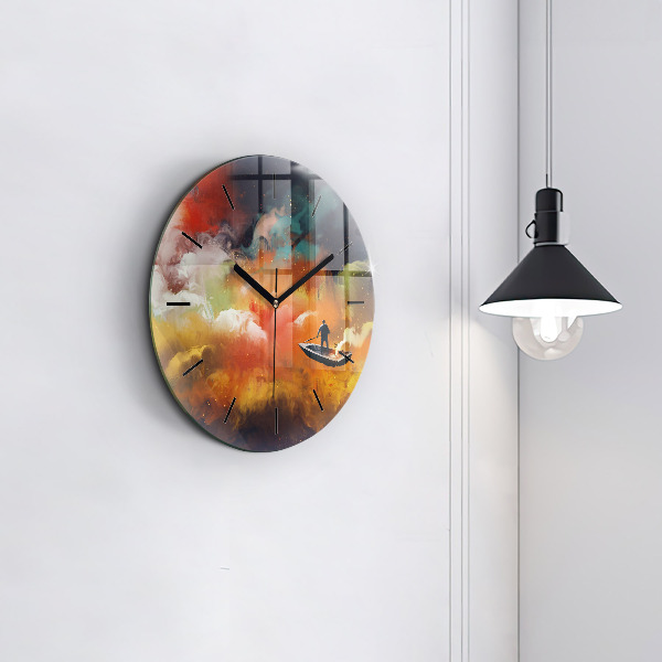 Horloge ronde Peinture abstraite