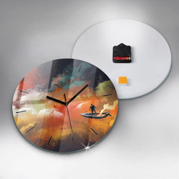 Horloge ronde Peinture abstraite