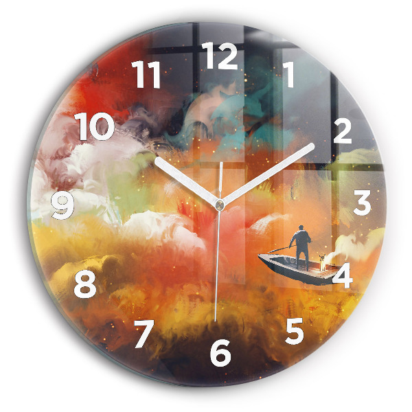 Horloge ronde Peinture abstraite
