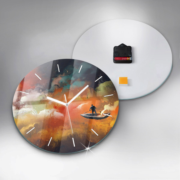 Horloge ronde Peinture abstraite