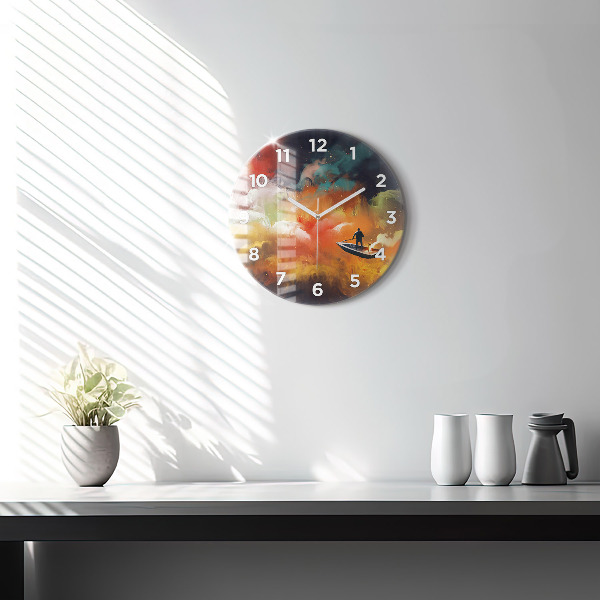 Horloge ronde Peinture abstraite