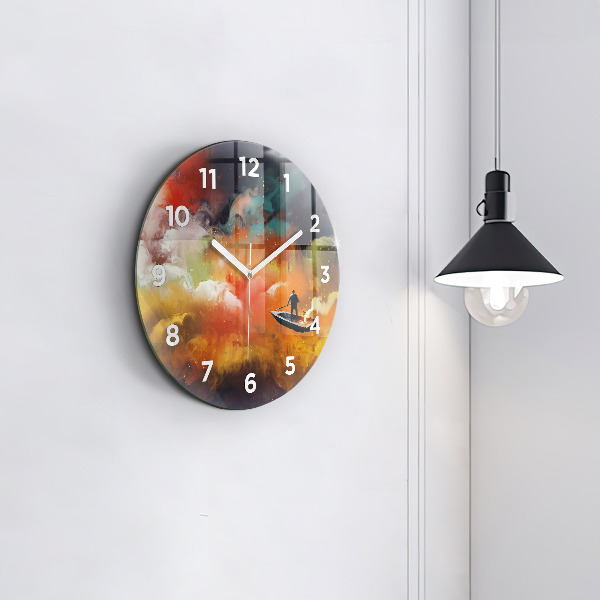 Horloge ronde Peinture abstraite