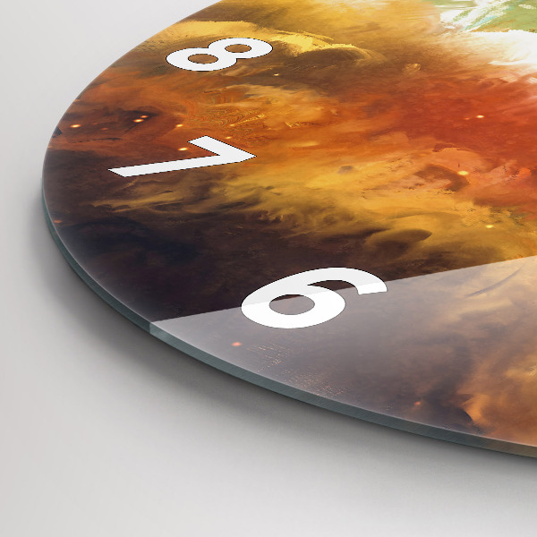 Horloge ronde Peinture abstraite