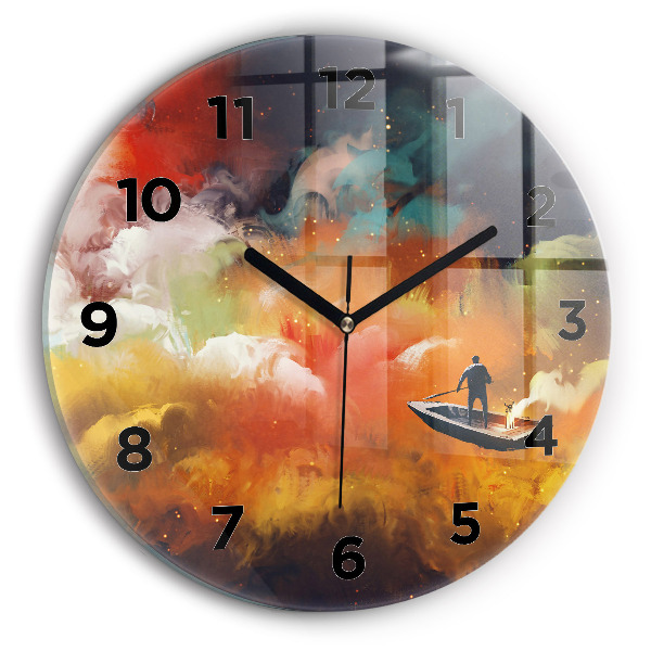 Horloge ronde Peinture abstraite
