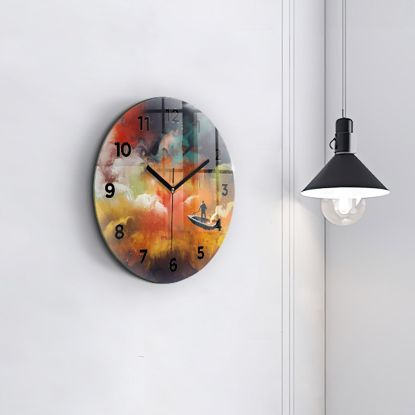Horloge ronde Peinture abstraite