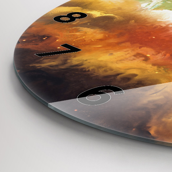 Horloge ronde Peinture abstraite