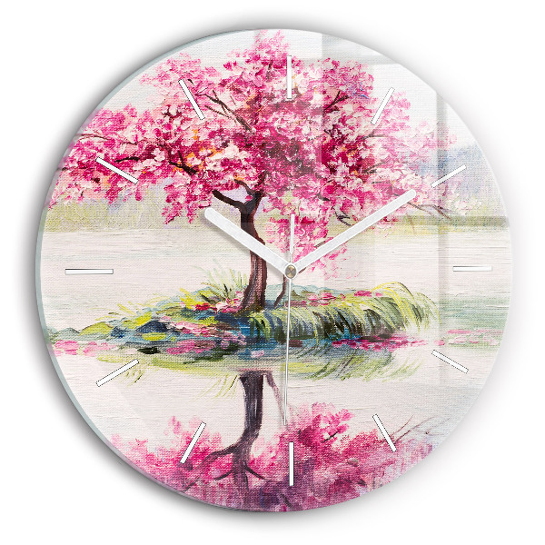 Horloge ronde 'Mosaïque d''arbres'