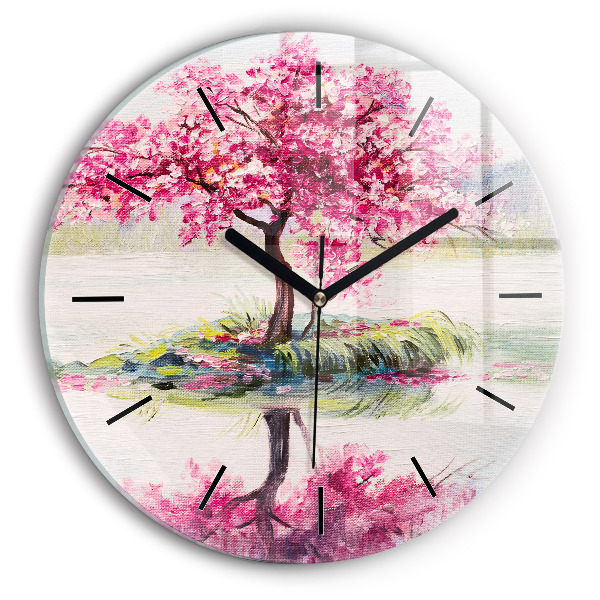 Horloge ronde 'Mosaïque d''arbres'