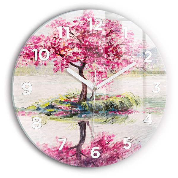 Horloge ronde 'Mosaïque d''arbres'