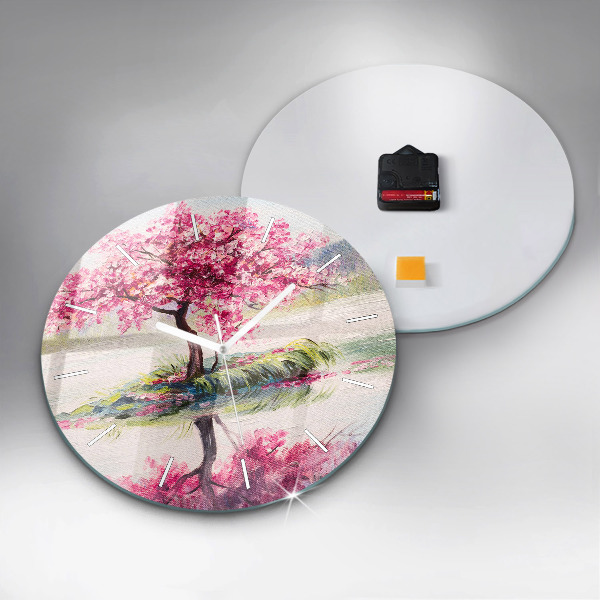 Horloge ronde 'Mosaïque d''arbres'