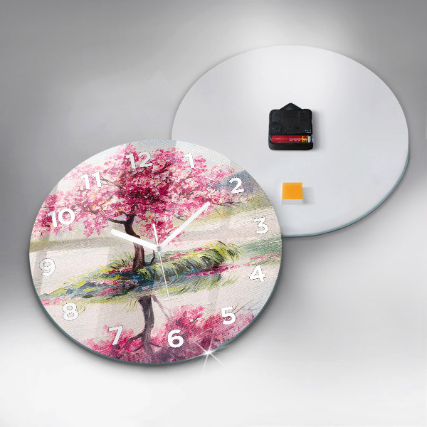 Horloge ronde 'Mosaïque d''arbres'