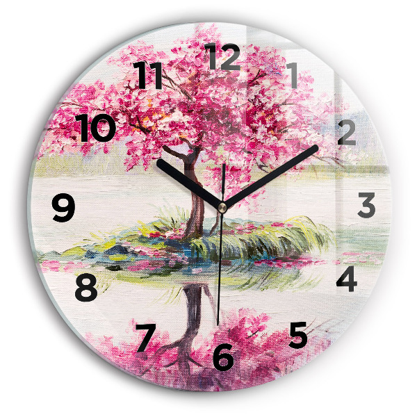 Horloge ronde 'Mosaïque d''arbres'