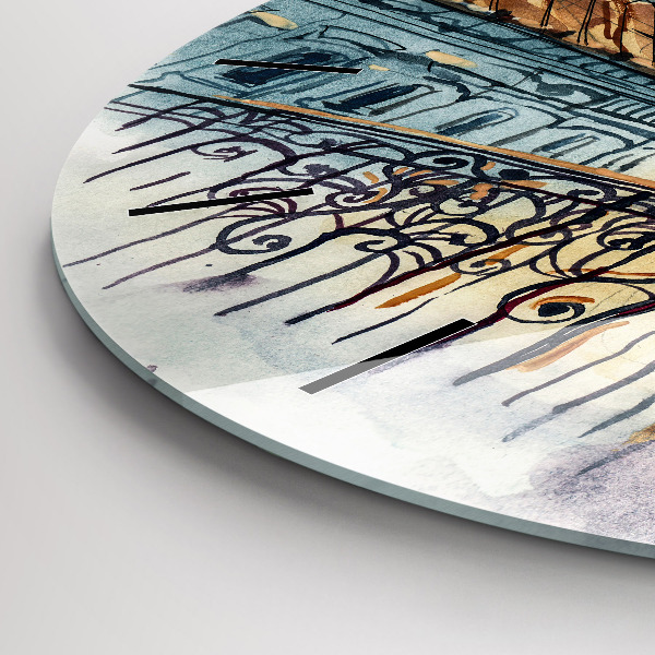 Horloge ronde 'Personnages à l''aquarelle'