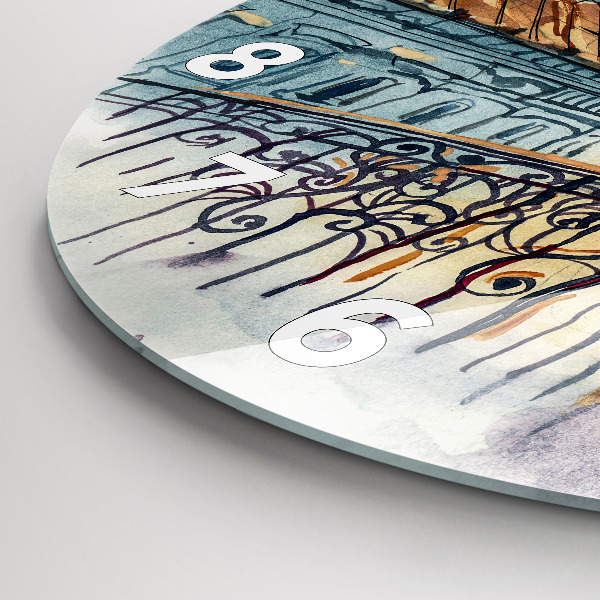 Horloge ronde 'Personnages à l''aquarelle'