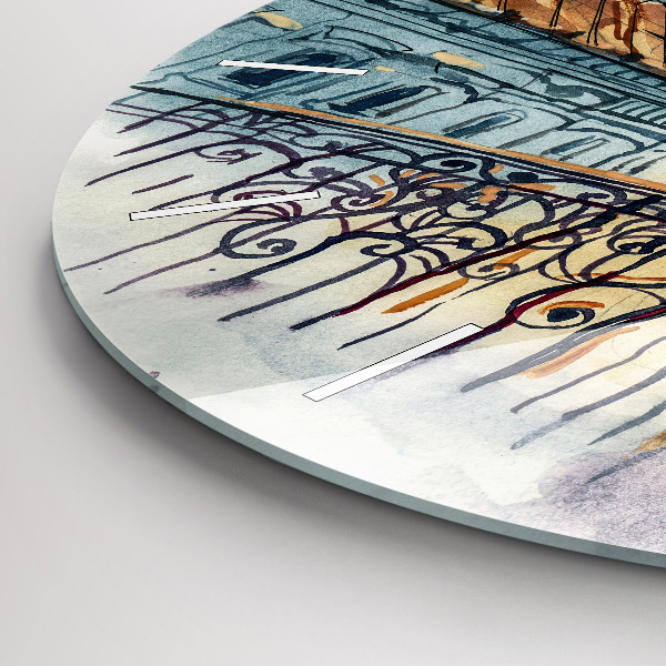 Horloge ronde 'Personnages à l''aquarelle'