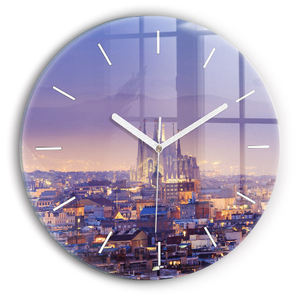 Horloge ronde Vue de Barcelone