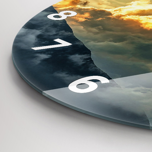 Horloge ronde Vol en montgolfière dans les nuages