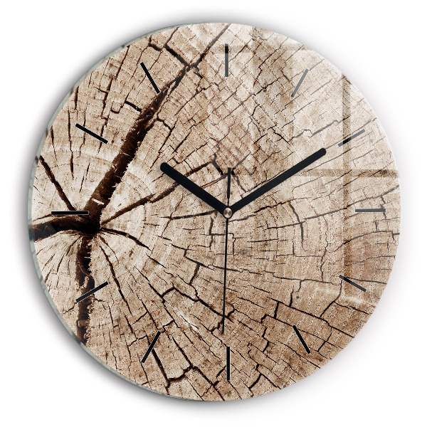Horloge ronde Vieille souche de bois