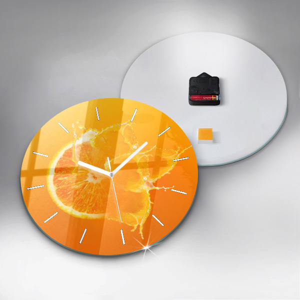 Pendule murale ronde Orange