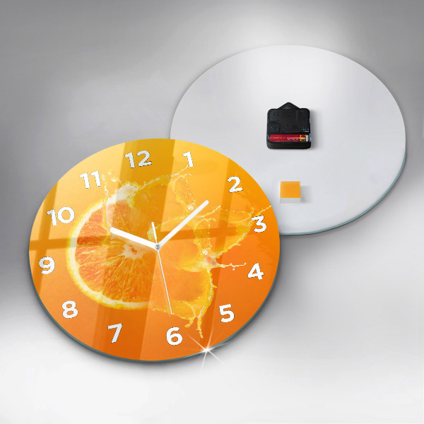 Pendule murale ronde Orange